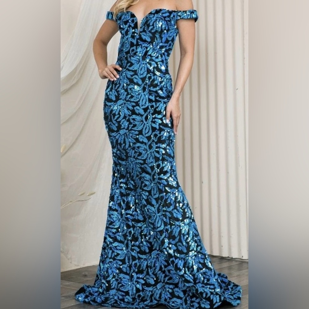 Amelia Couture 20113 Velvet Sequins Sleeveless Long Dress